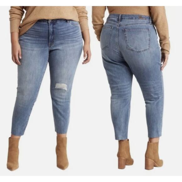 Kut from the Kloth Katy Straight Leg Jeans 24W Blue High Rise Ankle Medium Wash - Picture 4 of 14